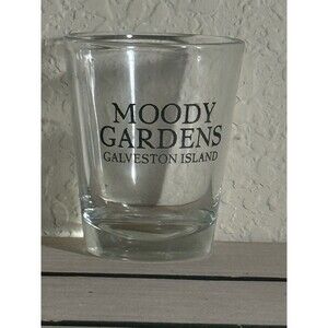 Vintage Moody Gardens Galveston Island Texas souvenir shot glass